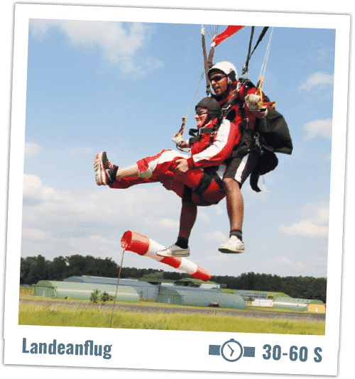 Der Landeanflug beim Tandemsprung